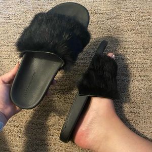 Rebecca Minkoff furry slides